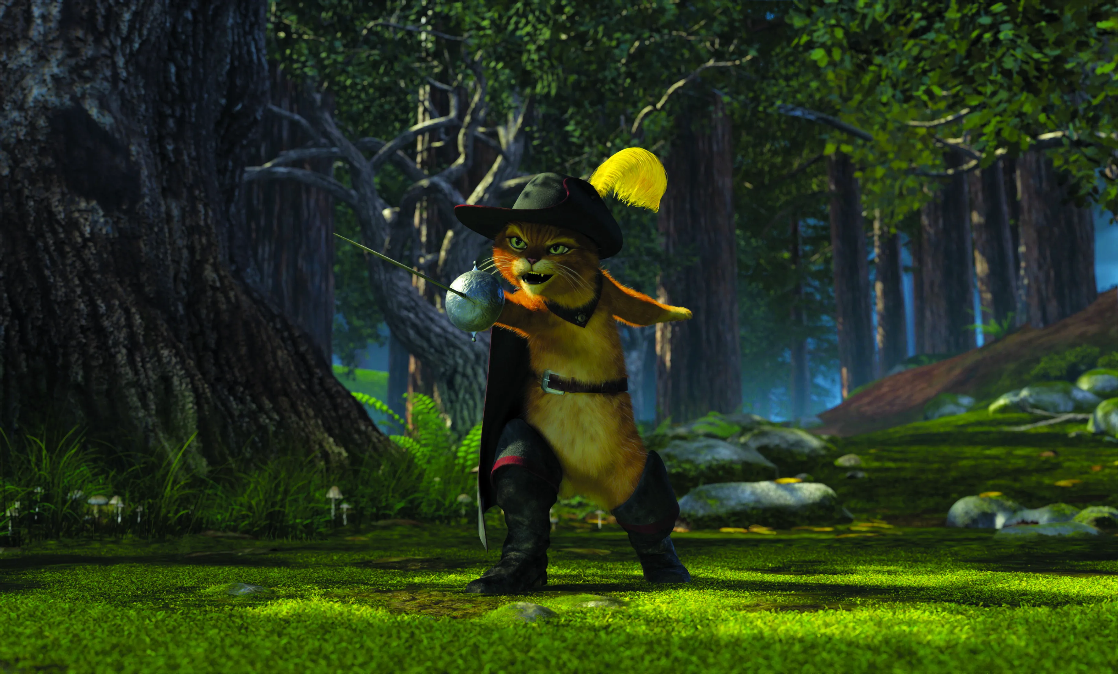 Puss in Boots from Shrek, swordfighting