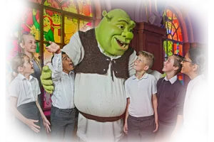 Shrek with students