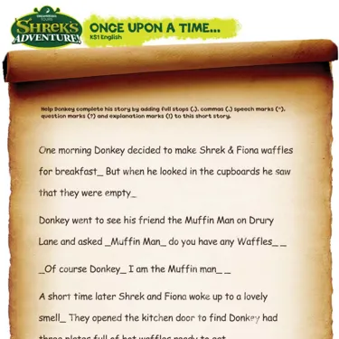 Punctuation worksheet