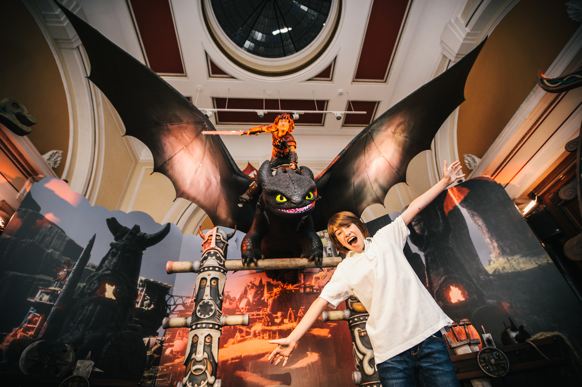 17 James Jefferson, Age 10 Enjoys The How To Train Your Dragon Experience In Shrek's Adventure London
